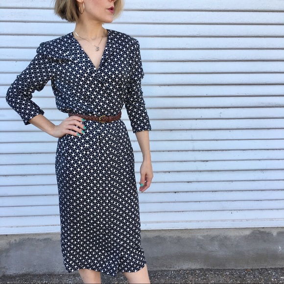 Liz Claiborne Vintage Silk Midi Dress - Picture 2 of 4